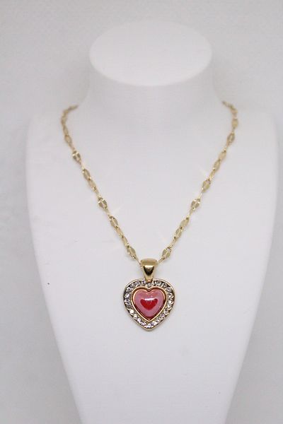 Luna Steel Heart Figured Zircon Stone Women Necklace