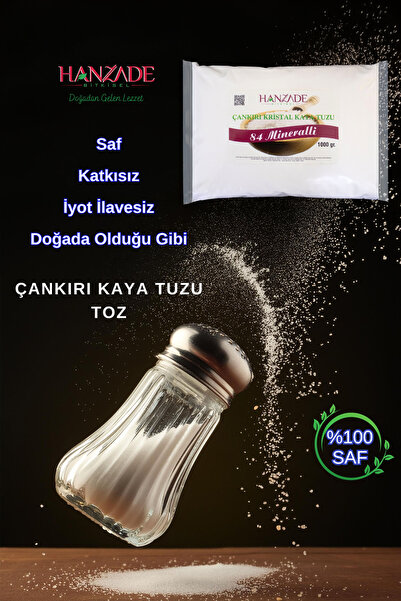 Hanzade Bitkisel 84 Mineralli Doğal Çankırı Kristal Toz Kaya Tuzu 3 Kg