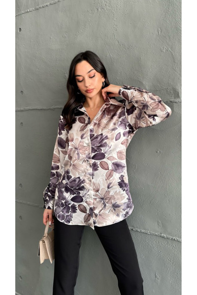 Butik Saten Oversize Gömlek