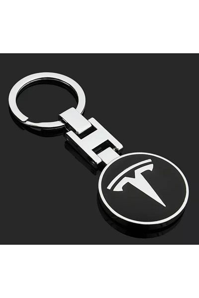 RoseTR Black Metal Keychain Keychain Accessory Compatible with Tesla