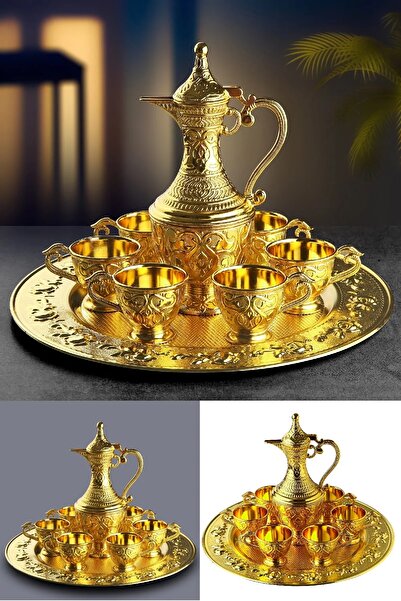 BİTERSE 8 Parça Lüks Gold Renk Otantik Zemzem Takımı
