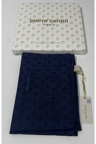 Pierre Cardin Σκούρο Navy Blue Logo Σάλι Ipocoton Jacquard Etol - 8934985-921
