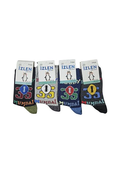 LiderMarketing İzlen Brand 3-4 Years Old Boy Socks 12 Pairs Mixed Colors