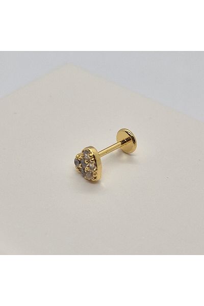 Set Stainless Steel Shiny Zircon Stone (Heart) Tragus Earrings (Width:5 mm Length:5 mm)