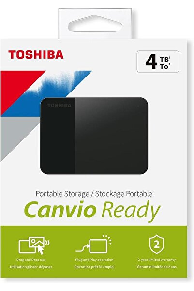Toshiba 4TB Canvio Ready 2.5" Gen1 USB 3.2 Harici Harddisk (HDTP340EK3CA)