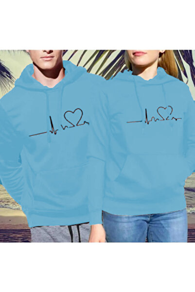 NZN COLLECTION Combinație unisex pentru cuplu de îndrăgostiți - Medical Healthline cu imprimeu cu glugă Swea tricou Set de 2