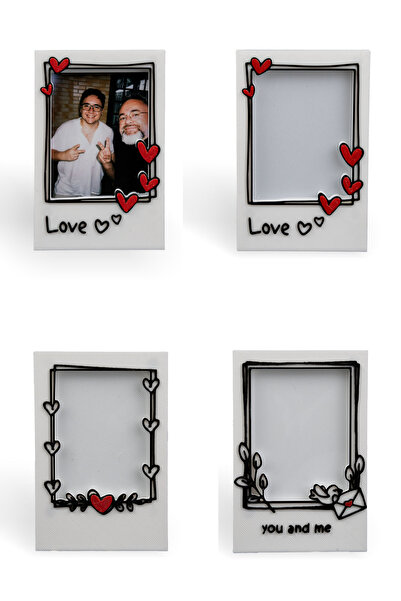 Xeir Decoration 3lü Set Polaroid Resim Çerçevesi Magnet - Sevgililer Günü