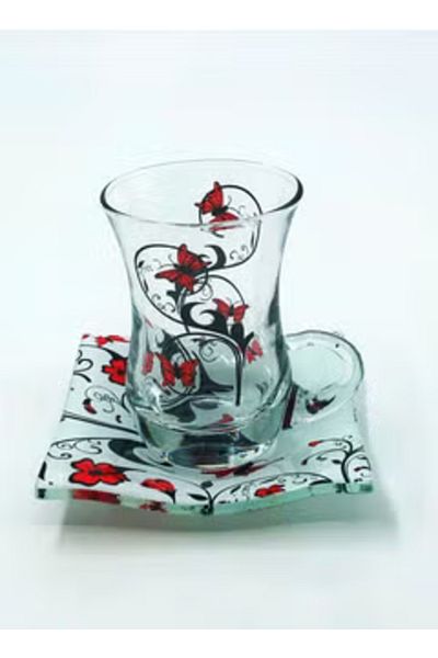 Nehar Glass Tea Set Cup for 6 Persons
