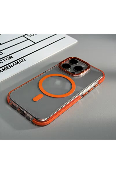 DGN İphone 15 Pro Uyumlu Kılıf Magsafe Özellikli Kamera Çerçeve Korumalı Darb...