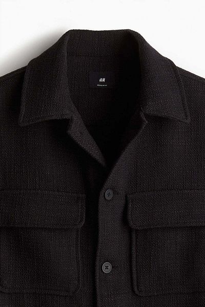 H&M Regular Fit Textured-weave overshirt