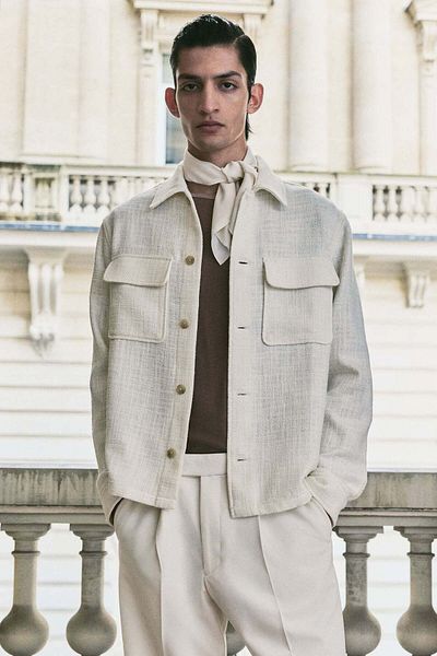 H&M Regular Fit Textured-weave overshirt