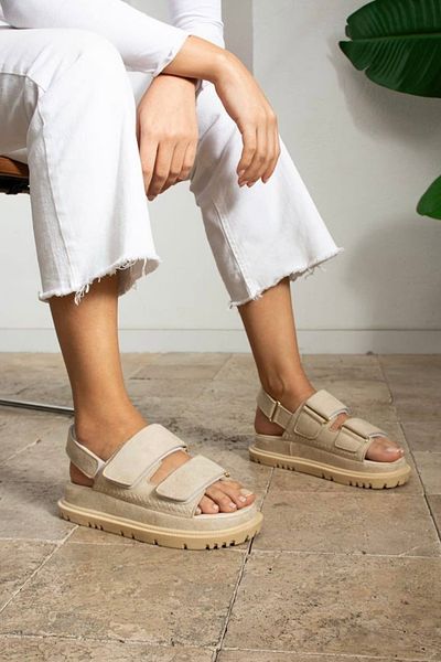YUNUSTERLİK63 Goldenglow Women's Sandals Suede (Beige Color)