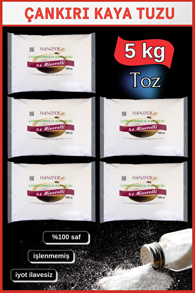 Hanzade Bitkisel 84 Mineralli Doğal Çankırı Kristal Toz Kaya Tuzu 5 Kg