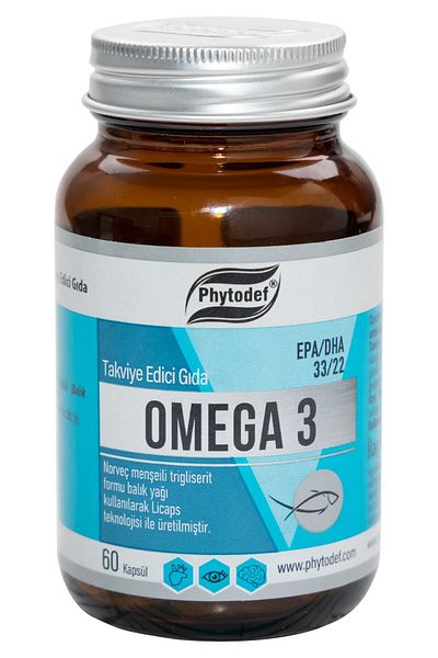 Phytodef Omega 3 Licaps - 500mg Norwegian Origin Fish Oil, 60 Capsules/pcs X3