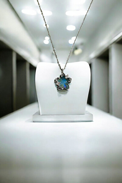 Ticen Su Yeşili Kadın Çelik Kolye Ve Saç Tokası