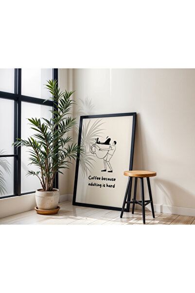 Peppy Rooms Siyah Çerçeveli Tablo Coffee,Dekorasyon,Kahve PEPPY-111
