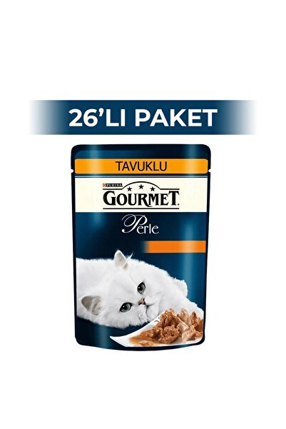 Gourmet Perle Izgara Tavuklu Pouch Yetişkin Kedi Yaş Maması 85 gr 26 Adet