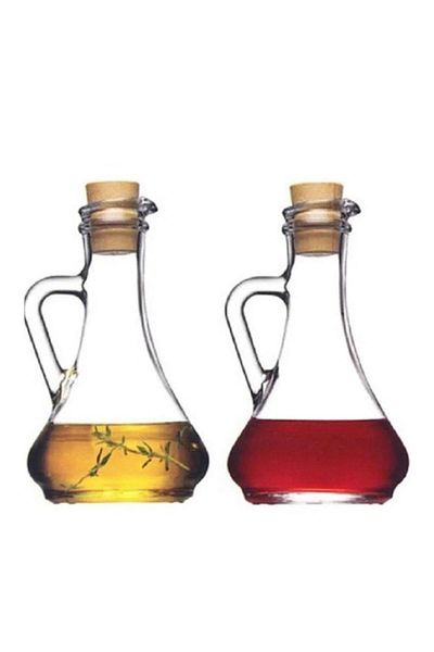 Paşabahçe 80108 Olivia 2-Piece Oil and Vinegar with Cork Lid 260 Cc