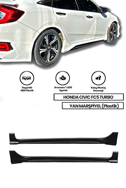 Genel Markalar 🚗 Honda Civic Fc5 Sedan Turbo (2015-2020) Uyumlu Yan Marşpiyel Seti Plastik ⚡ | Boyasız