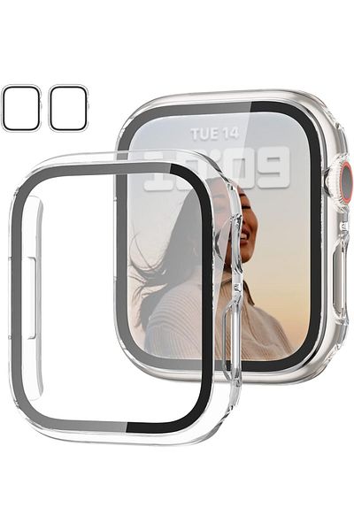 AWH 2-Pack Case with Tempered Glass Screen Protector for Apple Watch SE(2023) 40mm, Clear