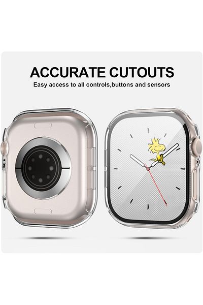 AWH 2-Pack Case with Tempered Glass Protector for Apple Watch Series 10 42mm, Clear