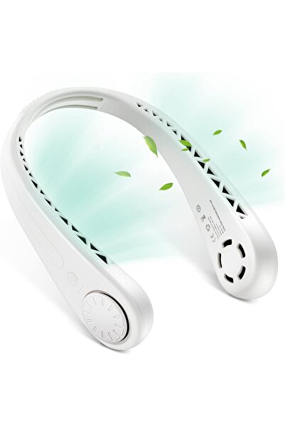 AWH مروحة الرقبة بدون شفرات من Akface | تعمل بدون استخدام اليدين، محمولة وقابلة لإعادة الشحن | 3 سرعات