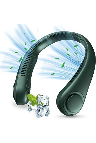 AWH مروحة رقبة محمولة قابلة لإعادة الشحن بقوة 2400 مللي أمبير في الساعة ومروحة شخصية بمنفذ USB بتصميم بدون شفرات و3 سرعات