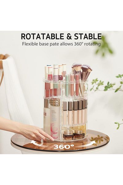 AWH 360° Adjustable Cosmetics Makeup Organizer, Carousel Storage