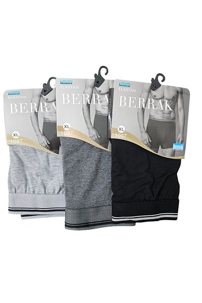 Berrak Men's 3-Pack Cotton Lycra Flexible Fabric Boxers