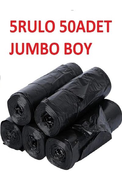 EYH Jumbo Size 10 Garbage Bags - 300 Gr. 5 Rolls Thick 80X110 Garbage Bags