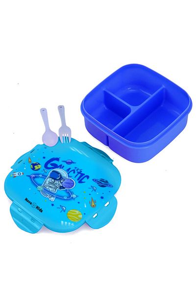 NovaKids Nova Kids Square 1000ml Bento Lunch Box - Astronaut Blue