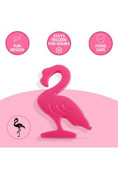 Eazy Kids Eazy Kids Set of 4 Flamingo Reusable Hard Ice Packs for Lunch bags - Pink
