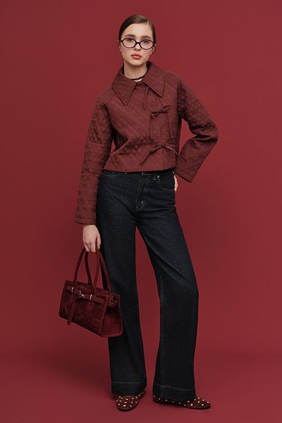 Manuka Pantaloni din denim - talie înaltă, picior lat, albastru intens