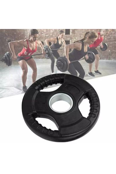 Body Builder HAND GRIP RUBBER COATED BARBELL PLATE 50MM 25KG 38-1185