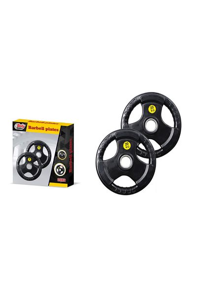 Body Builder Hand Grip Rubber Coated Barbell Plate 50Mm  20Kg 38-1184
