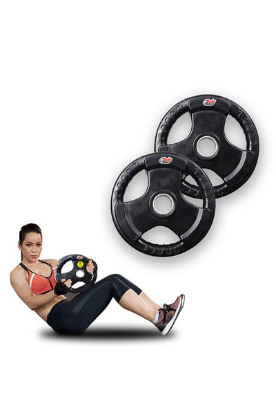 Body Builder Hand Grip Rubber Coated Barbell Plate 50Mm  20Kg 38-1184