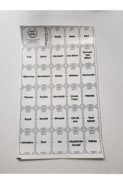 abenim Baharat Etiketi Kavanoz Stickeri Suya Dayanıklı 28 adet