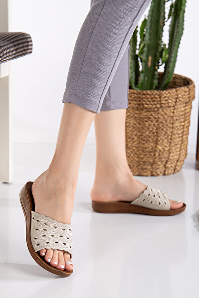 Slipcat Women's Wedge Heel Anatomical Slippers Black Daily Slippers Comfortable Lightweight Stylish Young Mother Slippers