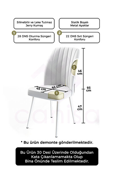 Canisa Platinum Serisi Üst Kalite Mutfak Sandalyesi Siyah Sandalye Metal Siyah İskeletli