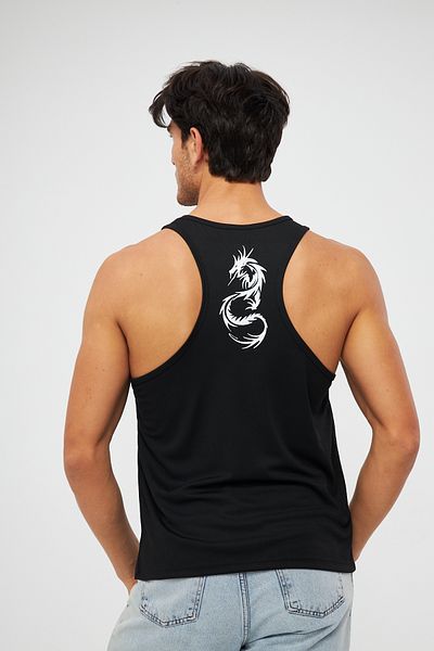 Moda Işık Black Printed Men's Sports Tank Top