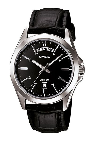 Casio Case Silver Cord Black Color Men's Wristwatch
