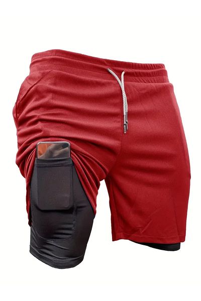 pandy Men's Quick Dry Zippered Training Astroturf Fitness Short Leggings Sports Shorts
