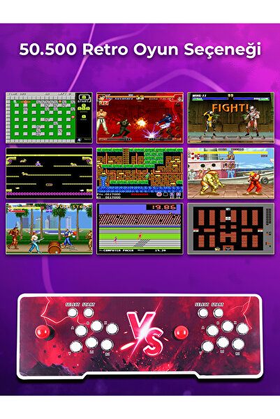 habl 2025 RETRO ARCADE OYUN KONSOLU 50500 OYUNLU SÜPER BOX