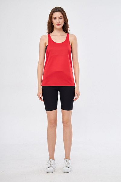 Moda Işık Sports Tank Plain Red Color Cappa Fabric