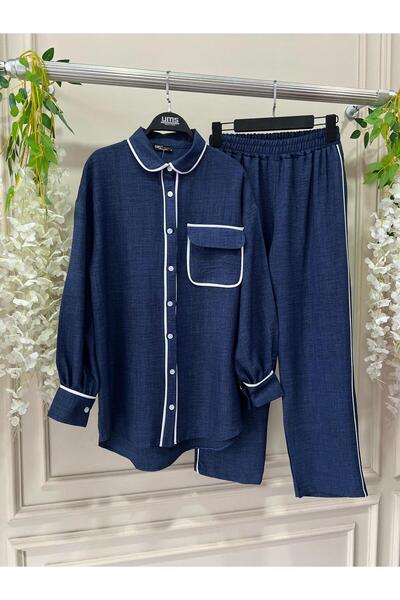 TrendParis Summer Linen Fabric Bottom Top Set