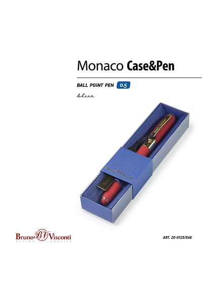 Bruno Visconti 20-0125/046 Monaco Ballpoint Pen -Blue-0,5 Mm. Boxed - (Red Body Blue Box)