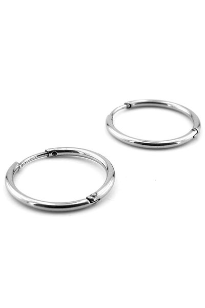 Solfera 19mm Wide Size Unisex Steel Earrings - Thin Hoop Er127