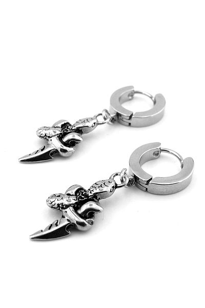 Solfera Unisex Men's Earrings - Knotted, Snake Stainless, Surgical Steel Ring, Er189