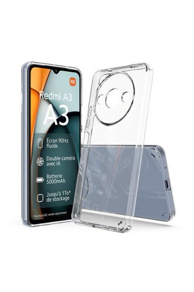 HANPORIUM Redmi A3 4g 2024 Compatible Clear Silicone Case - Flexible Full Pro...