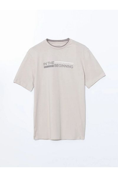 LC Waikiki Ανδρικό μπλουζάκι LCWAIKIKI Classic Crew με κοντό μανίκι με στάμπα χτενισμένο βαμβακερό